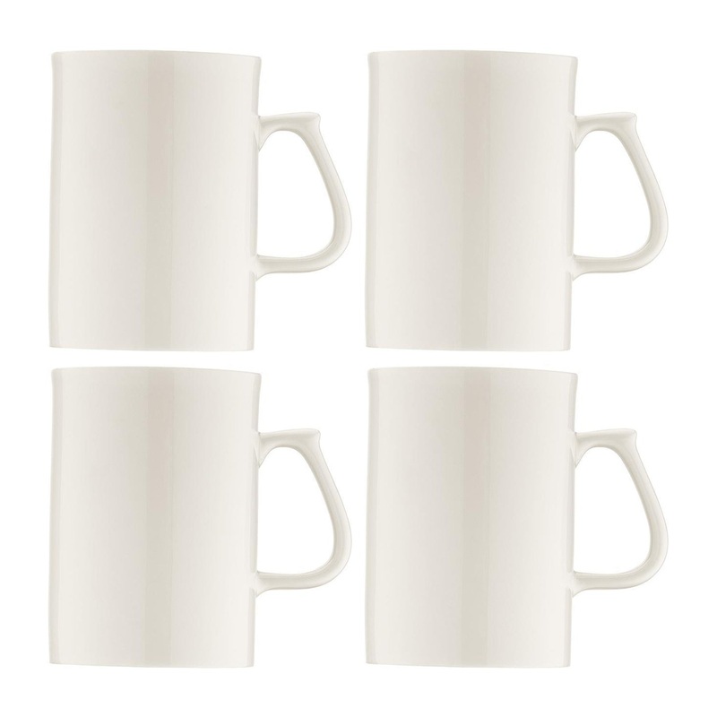 Banquet dia.4.5″ h:4″ 10 oz. Round Warm White Porcelain Mug (Set of 4)