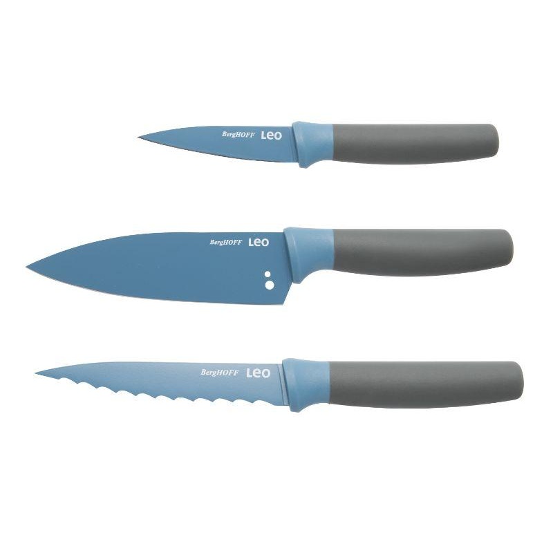 BergHOFF Leo 3Pc Kitchen Knife Starter Set, Blue