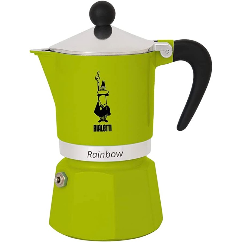Bialetti Moka Express Rainbow Stovetop Espresso Maker 3 Cups – Green