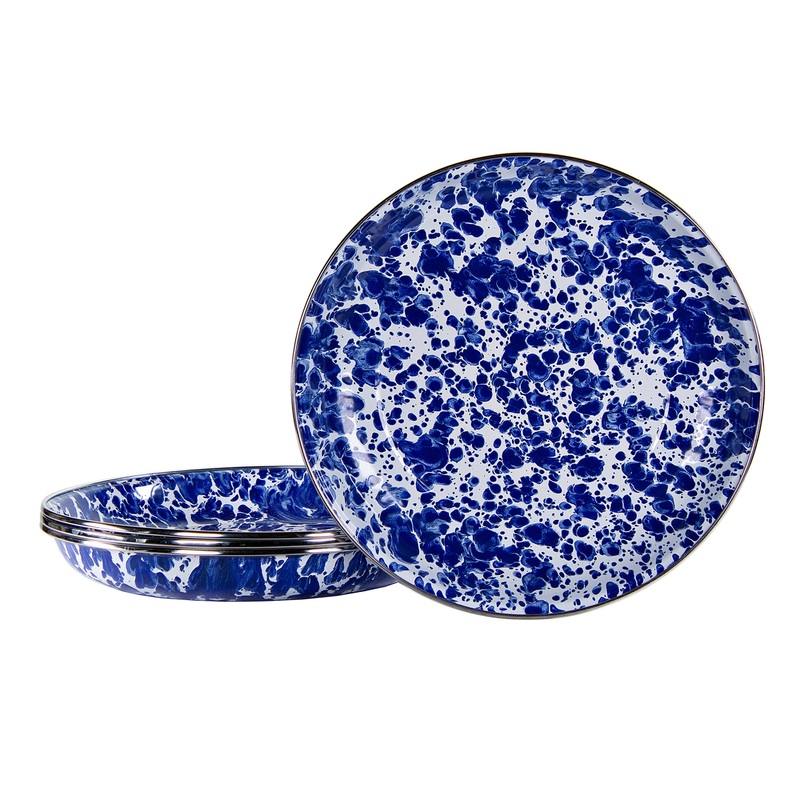 Cobalt Swirl Pasta Plates – Set of 4