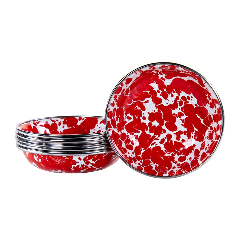 Red Swirl Tasting Dishes – Set of 6
