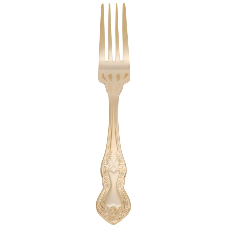 10 Strawberry Street CRWNGLD-DF Crown Royal 7 3/4″ Gold Plated 18/0 Heavy Weight Stainless Steel Dinner Fork – 12/Pack