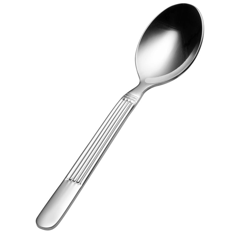 Bon Chef SBS3616 Apollo 4 1/2″ 18/0 Extra Heavy Weight Bonsteel Demitasse Spoon – 12/Pack