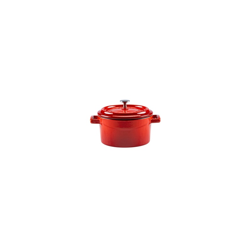 Cast Iron dia.4″ h:2″ 13 oz. Round Red Cast Iron Dutch Oven