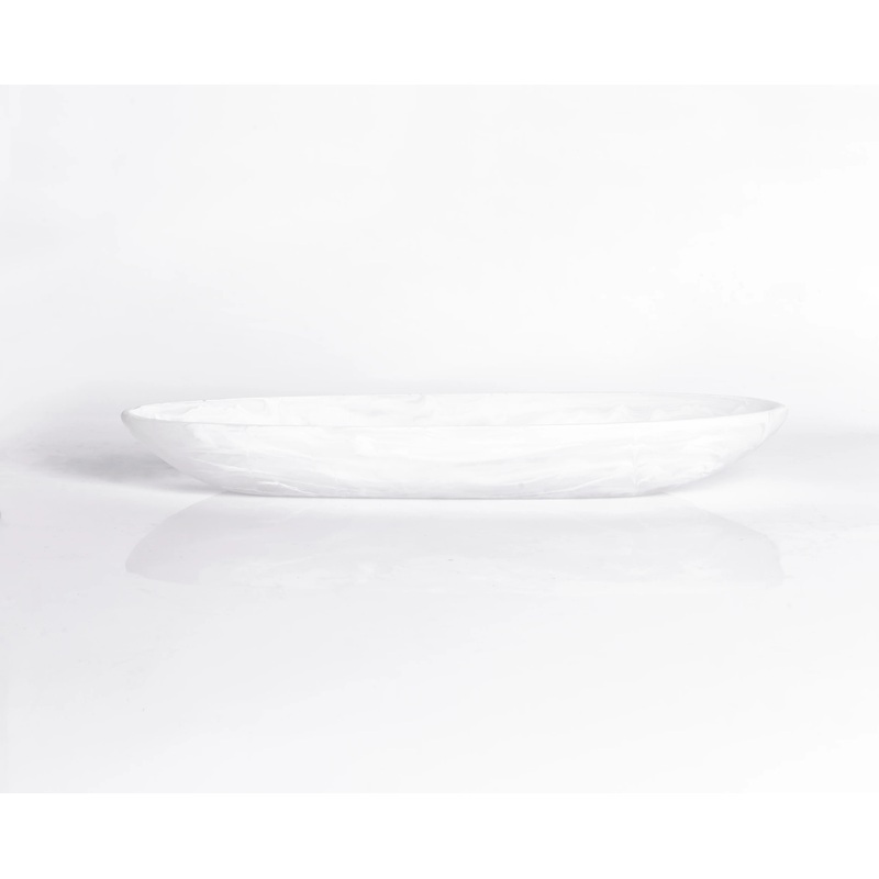 Nashi Classical Boat Bowl Medium – White Swirl