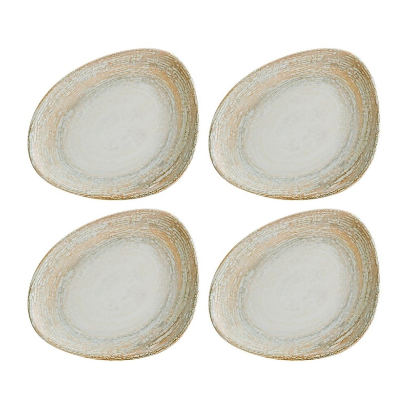 Patera 7.5″ x 6″ Organic Decorated Porcelain Plate (Set of 4)