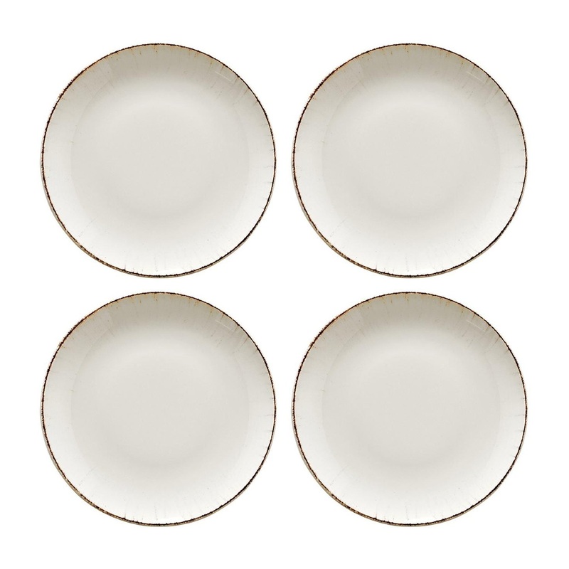 Retro dia.7.5″ Round Decorated Porcelain Plate (Set of 4)
