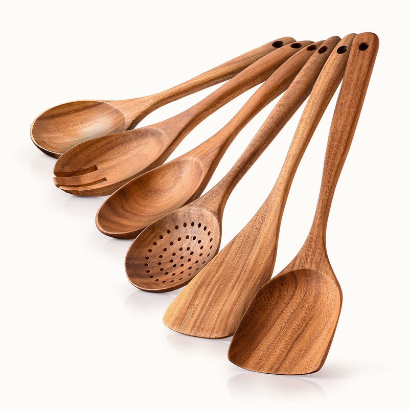 Teak Wood Utensils Set – Wooden Kitchen Utensils