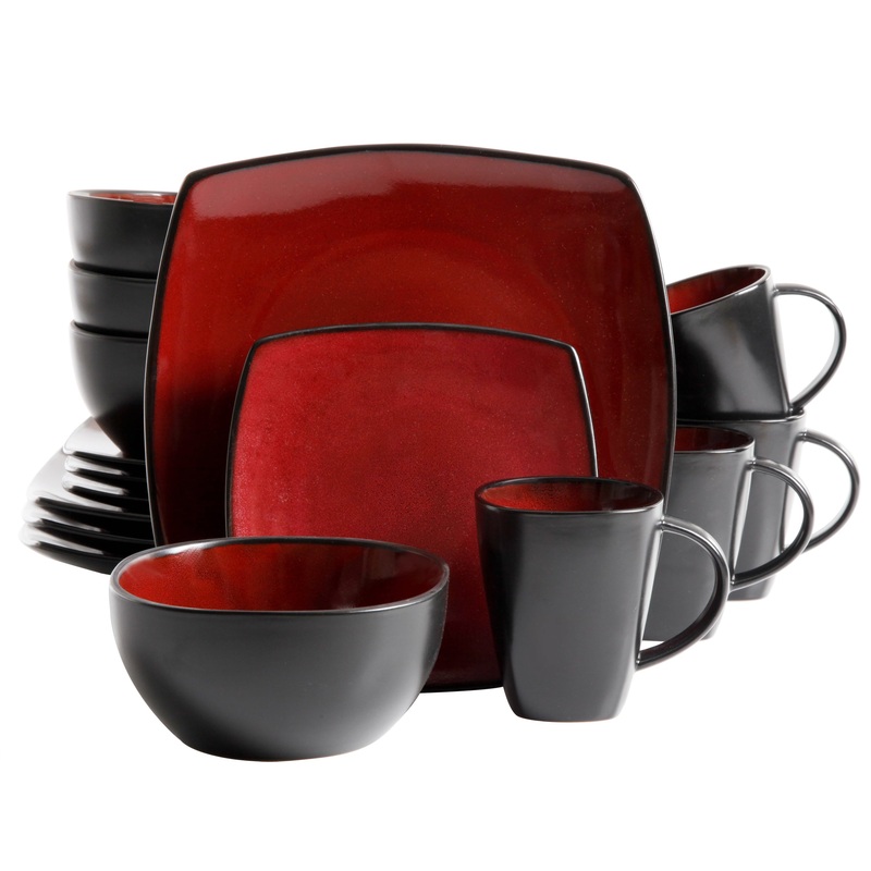 Gibson Soho Lounge Square 16-Piece Stoneware Dinnerware Set
