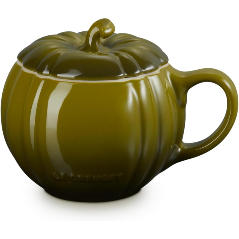 Le Creuset 14 oz. Pumpkin Mug w/Lid – Olive
