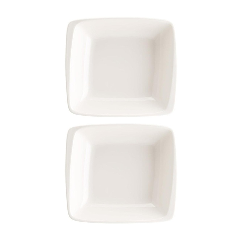 Moove 7.5″ x 6.5″ x h:2″ 20 oz. Square Warm White Porcelain Bowl (Set of 2)